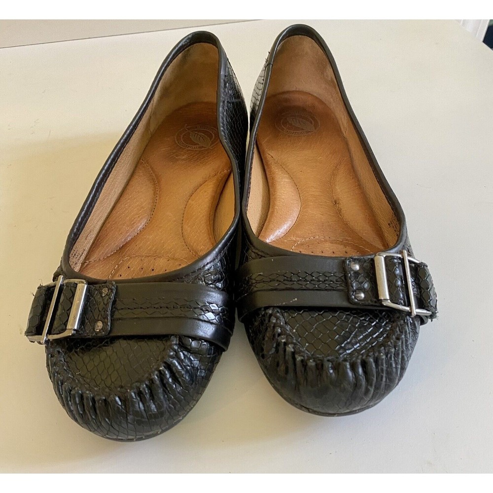 Nurture Black Leather Slip On Boat Shoes Women’s Size 8.5M